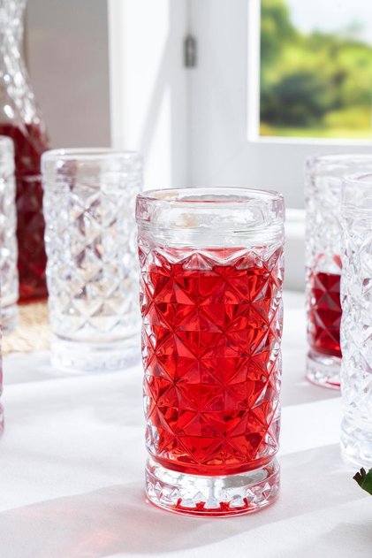 Selen Concept Iris Model Handmade Glass Cup Set of 4