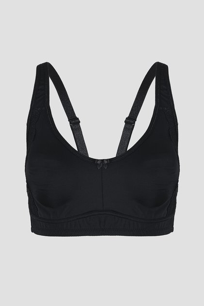Black Lace Detailed Gathering Bra