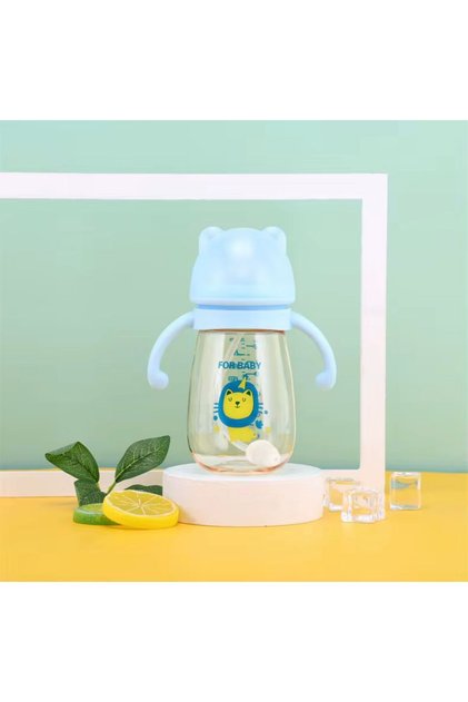 Cana cu tetină si cu mânere pentru bebeluși 300ml 6luni+