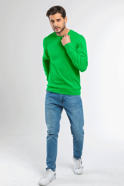 Süperlife Men's Crew Neck Slim Fit Thin Sweatshirt Spr 20K17