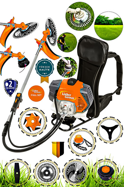 ぴーち Lieber German 8 In 1 DHCV Benzinli Sırt Tipi Ot Çalı Çim Biçme