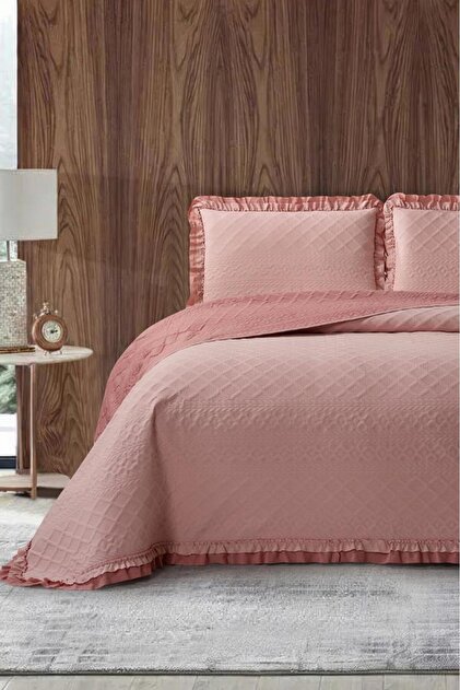 Roma Fiber Filled Double Size 240X260 cm Bedspread Powder