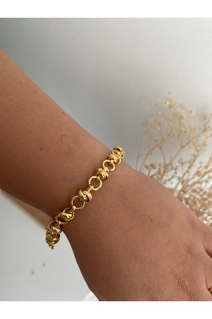 Interlocking Ring Model Modern Steel Bracelet