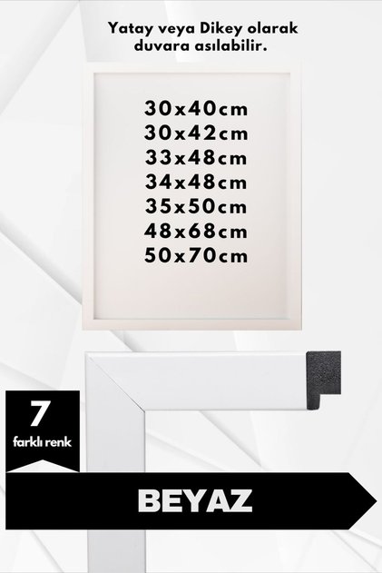 21lik Poster Puzzle Resim Çerçevesi PVCli Çerçeve Beyaz