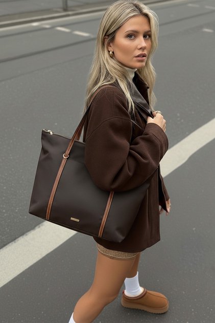 Women's Mona Bitter Brown Tote Shoulder Bag