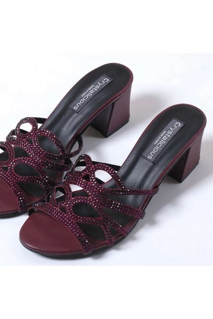 Aylani Handcrafted by Artisans Comfortable Round Toe Block Heel for Wedding, Parties & Dinner Dates