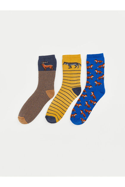 Printed Boys' Towel Socks 3-Piece Set (W5)