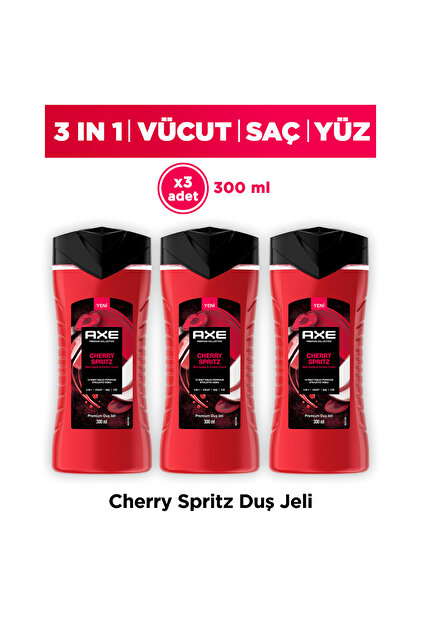 Axe Premium Collection Duş Jeli Cherry Spritz 3 in 1 Vücut Saç Yüz