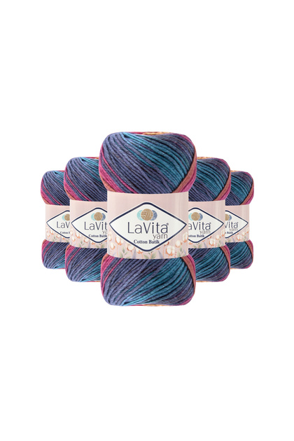 Cotton Batik El Örgü İpi %60 Pamuk %40 Akrilik 500gr 5 ADET (CB01 SÜMBÜL)