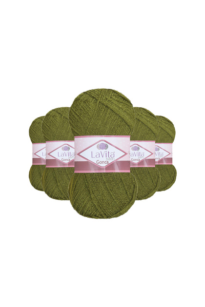 Gonca Hand Knitting Yarn 100% Acrylic 500Gr 5 Pcs (8127 Hakili̇ Yosun)