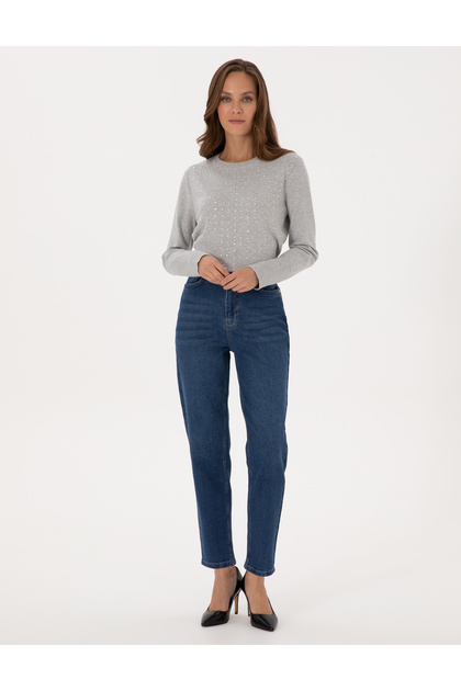 Pierre Cardin Açık Mavi Mom High Waist Fit Jean Pantolon 50318254