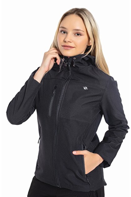 Crozwise Antrasit Kadın Su Geçirmez Softshell Outdoor Mont / Ceket