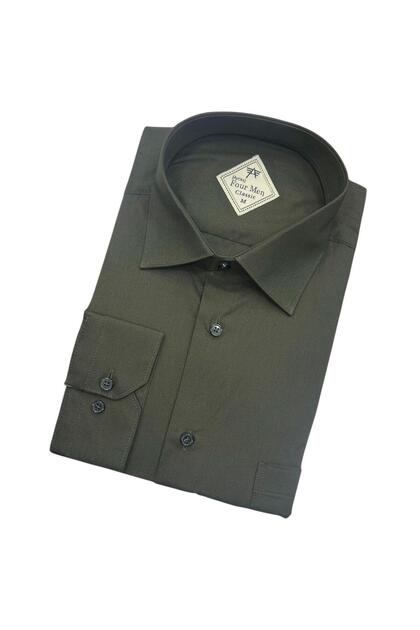 Classic Wide Cut Straight Long Sleeve Men's Shirt