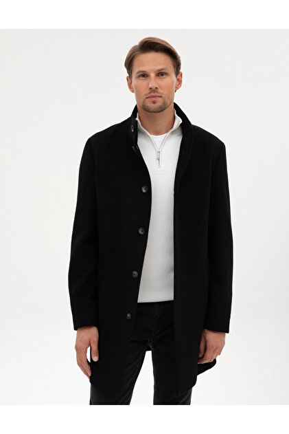 Pierre Cardin Siyah Slim Fit Yün Karışımlı Palto 50317440-VR046