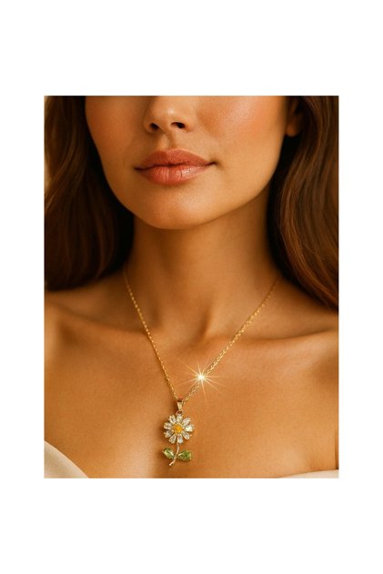 Gold Color Daisy Sf Chain Steel Necklace