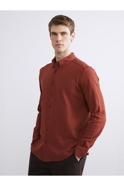Ozmarka New Season Slim Fit Long Sleeve Men's Shirt