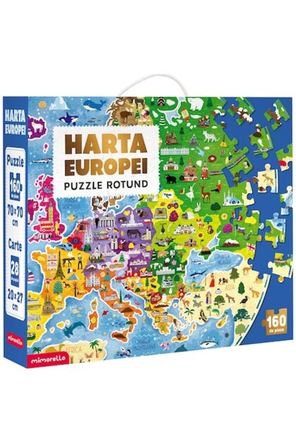 Puzzle rotund - Harta Europei, 160 piese