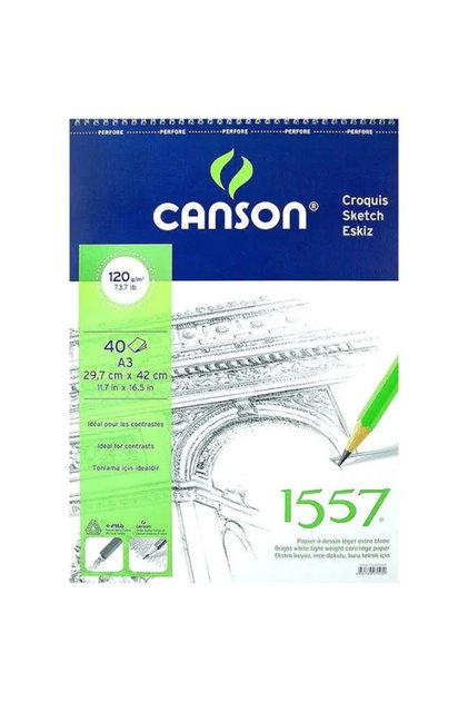 1557 A3 40Yp 120Gr Spiral Sketch Drawing Painting Notebook / Fcns12040A3Us