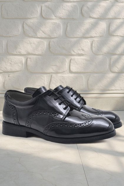 Titan Patent Leather Laced Classic Boys' School Shoes