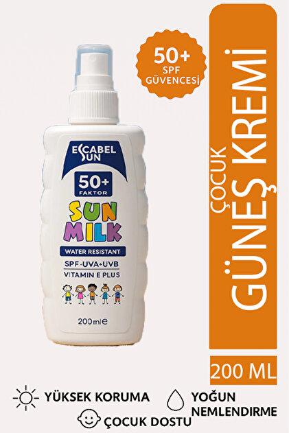 ESCABEL SUN 50+FACTOR KİDS SUN MILK WATER RESISTANT 200ML