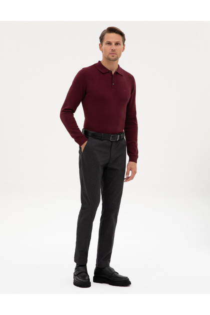 Black Slim Fit Canvas Pants 50317228-Vr046