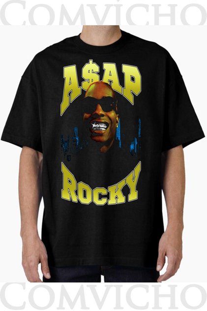 Unisex Smoke Rocky V9 Design Printed Oversize T-Shirt