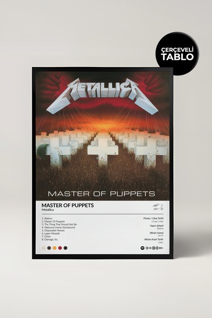 Metallica Master Of Puppets Albüm Tasarımlı Spotify Poster Tablo
