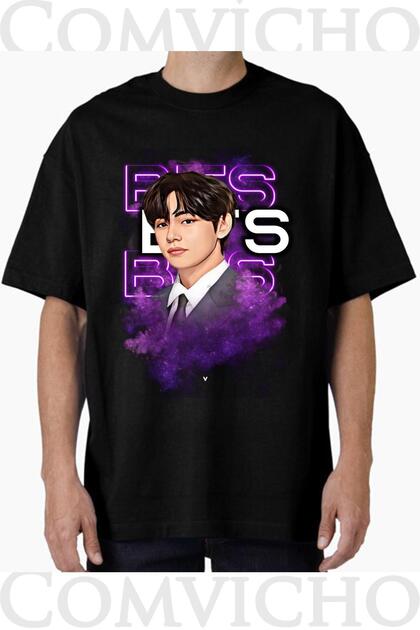 تي شيرت مطبوع بتصميم BTS V للجنسين