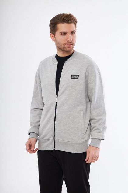 Relaxed Fit College Collar Bomber Men's Jacket