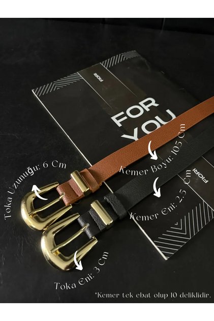 2-Piece Bridge Buckle End Set Women's Trouser Belt, Coat Belt, Dress Belt, Shirt Belt