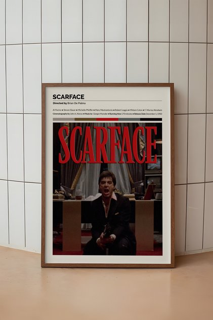 Scarface Film Tasarımlı Çerçeve Poster