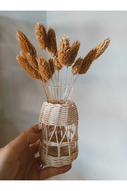 Rattan Doğal Bambu Minik Vazo