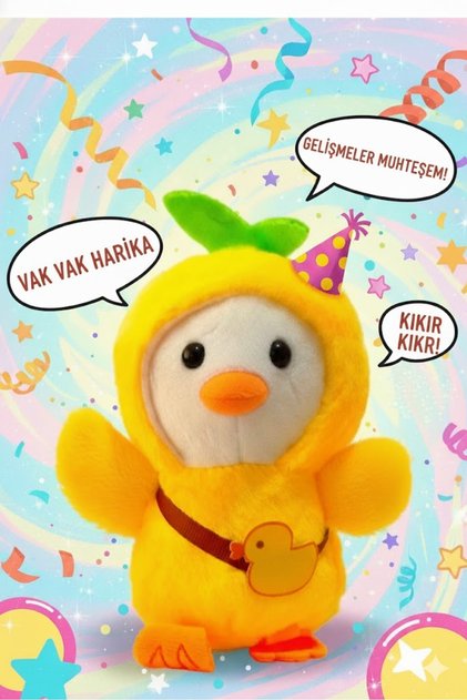 Sevimli Çantalı Peluş Ördek Oyuncak Çanta Süsü Anahtarlık ve Aksesuar 20 cm Yumuşak ve Kaliteli