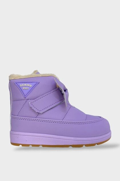 Furry Inside Velcro Baby Girl Shoes Lilac
