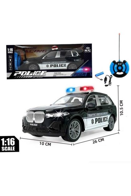 uzaktan kumandalı polis arabası 26 cm şarzlı sesli ışıklı full fonksiyon kumandalı araba