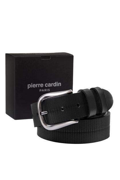 Black Leather Men's Belt (Width 4 cm) Pc4160S6P