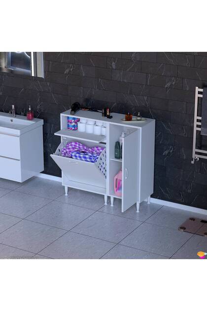 Modilayn YENİCE 90 x 97 x 32,5 cm Çamaşır Hazneli Çok Amaçlı Banyo