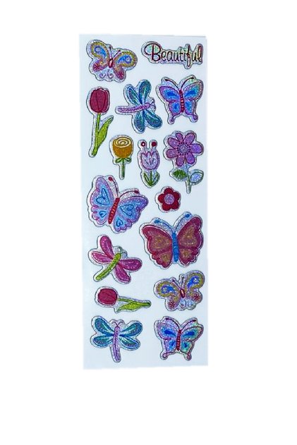 Sticker embossed sticker notebook, planner sticker butterfly (cb385) 16x7 cm
