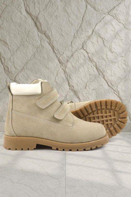 Neson Genuine Leather Mink Velcro Kids Boots