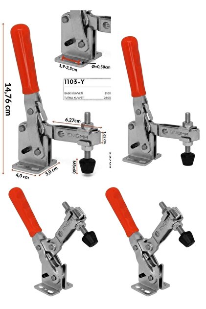 ENİGMA CLAMP Dikey Pozisyon Yatay Taban Klemp - 1103 Y 4ADET