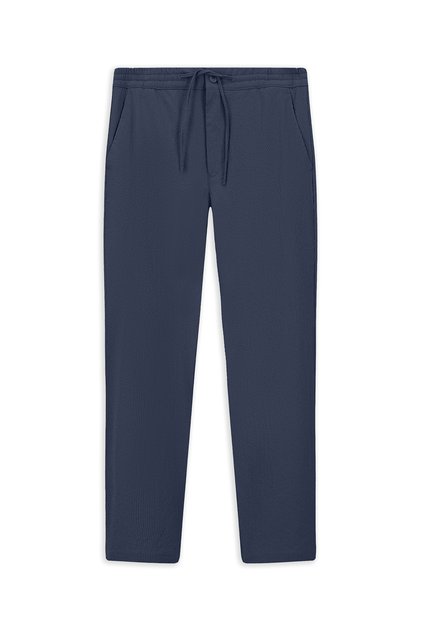 Techno-Line 6 Drop Regular Fit Standard Cut Elastic Waist Drawstring Seersucker Classic Fabric Trousers