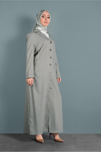 Pocket-Detail Buttoned Coat 1296