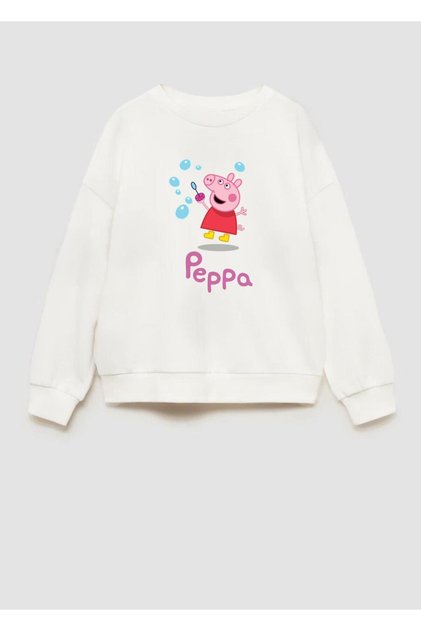Girl's Peppa Printed 3 Thread Fabric Cotton Sweatshirt