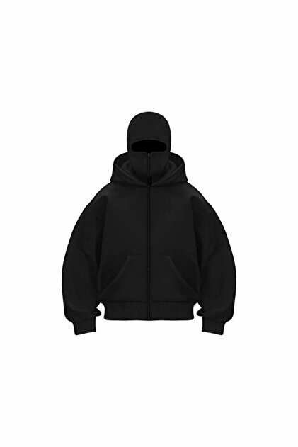 Gofeel Kar Maskeli Ninja Unisex Sweatshirt Hırka 3 İplik Kalın