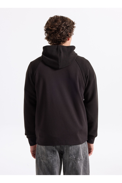 Jack & Jones Kapüşon Yaka Siyah Erkek Sweatshırt