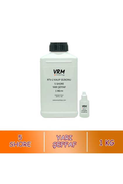 RTV-2 Yarı Şeffaf - Ekstra Yumuşak Kalıp Silikonu (5 Shore) 1 KG