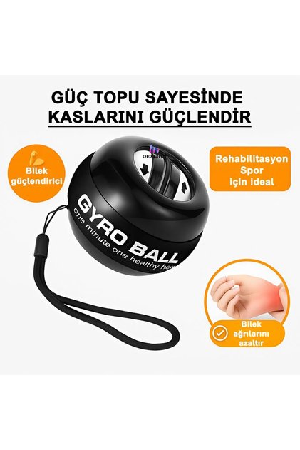 Powerball Güç Topu – Bilek, El ve Ön Kol Güçlendirici Spor Aleti | Egzersiz & Rehabilitasyon İçin