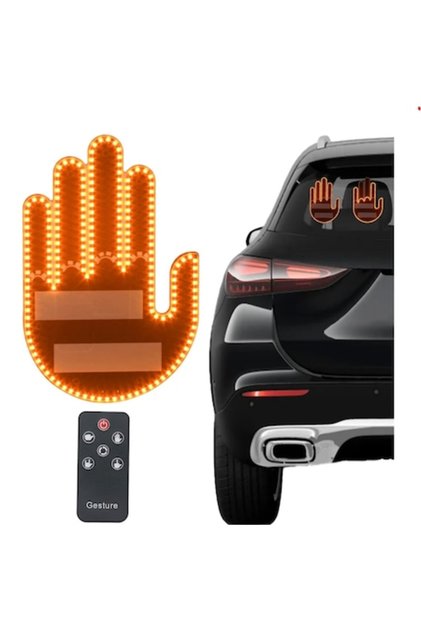Lampă auto LED cu telecomandă, gesturi, 4 moduri de salut, 15 cm neagră