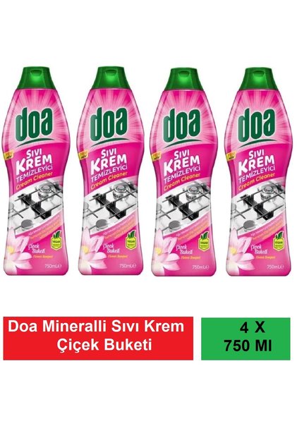 Sıvı Krem Mineralli Çiçek Buketi 750 Ml Vegan x 4 Adet