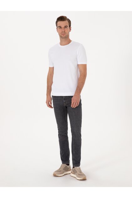 Anthracite Slim Fit Cotton Blend Jean Trousers 50313997-Vr006